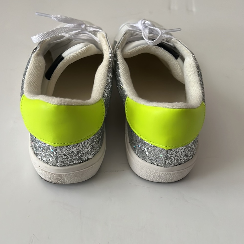 NOBO Silver Glitter W/Neon Green Accent Sneakers - Picture 5 of 9